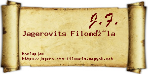 Jagerovits Filoméla névjegykártya